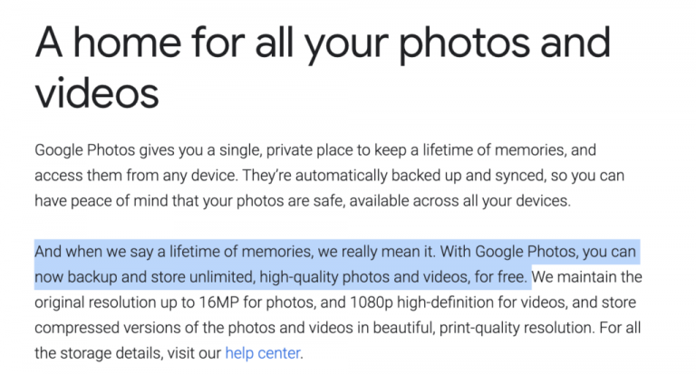 Google Photos — Bait Meet Switch