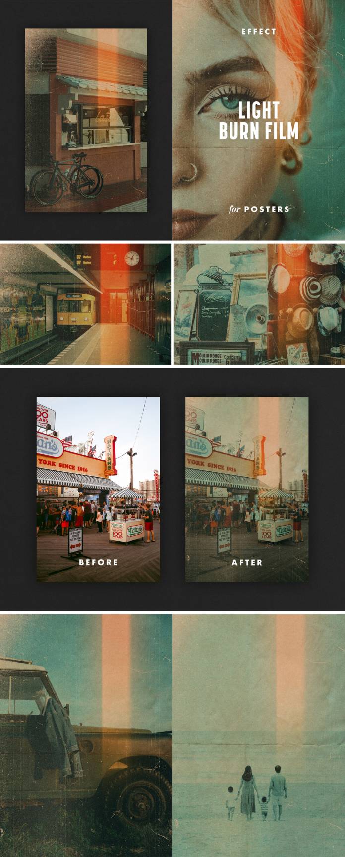 Photoshop Vintage Mockup: The Light Burn Film Poster Photo Effect by Pixelbuddha