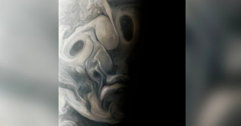 Space Probe Captures a Creepy ‘Face’ Looking Out From Jupiter