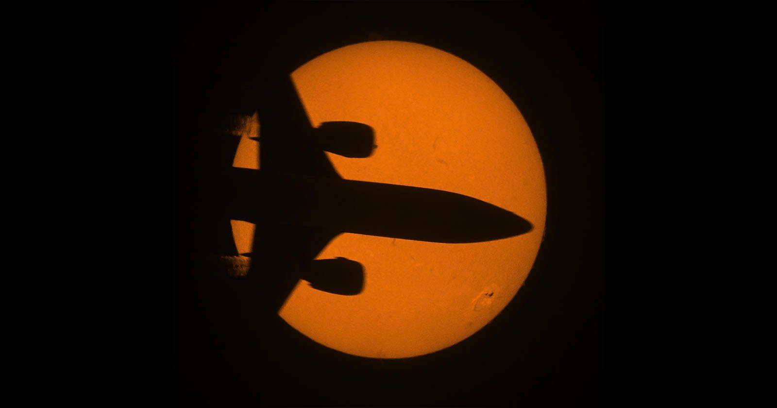 ‘Lucky’ Shot of Airplane Crossing the Sun Captured by Astronaut Don Pettit