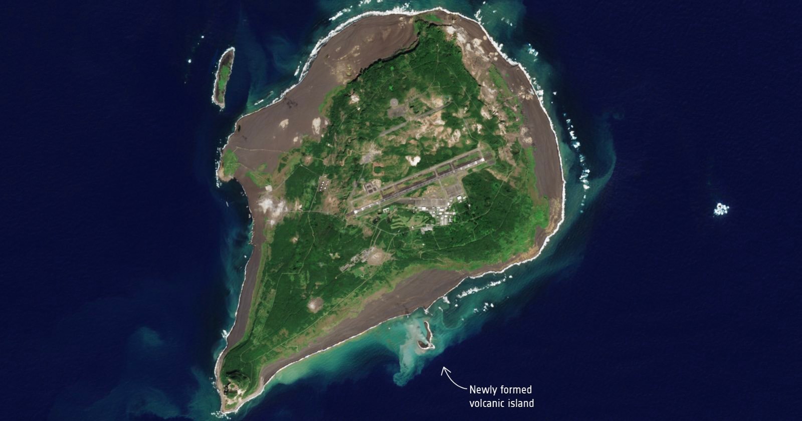 ‘World’s Newest Island’ Seen Growing From Space in Satellite Photos