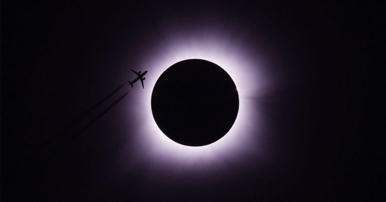 Airplane Kissing the Solar Eclipse Wins Inaugral Photo Competition