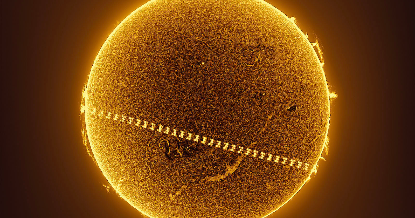 International Space Station is Pictured Crossing the Fiery Surface of the Sun