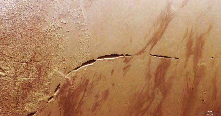 Satellite Photo Reveals Grand Canyon-Sized Scar on the Surface of Mars