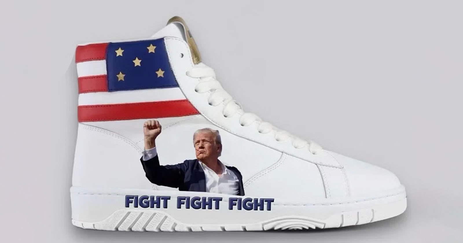 Trump Selling Sneakers With Assassination Attempt Photo for $299