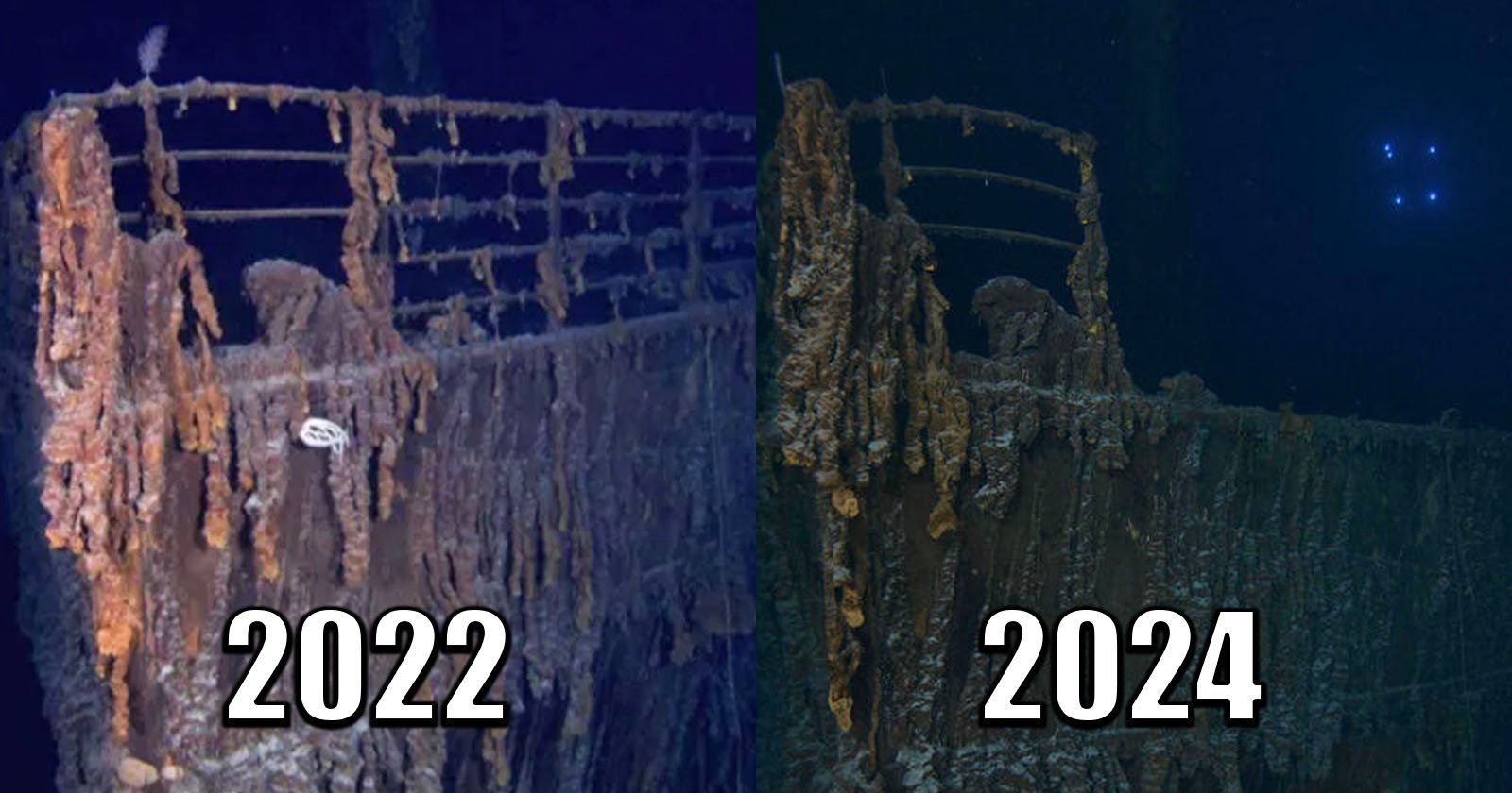 New Photos Show Titanic’s Iconic Bow Collapsing