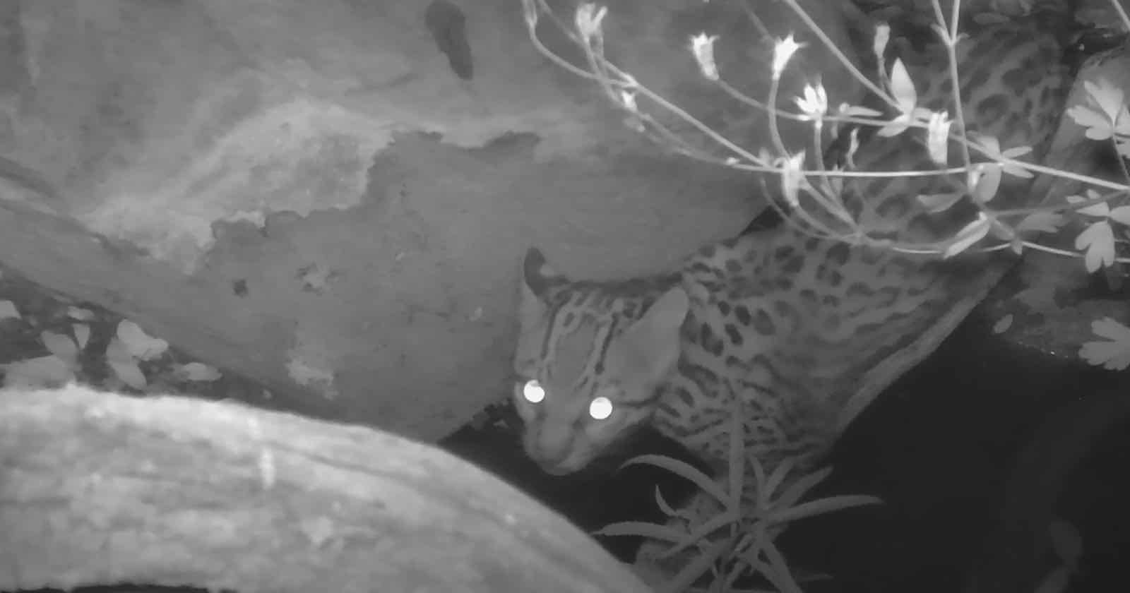 Rarely-Seen Ocelot Captured on Trail Camera