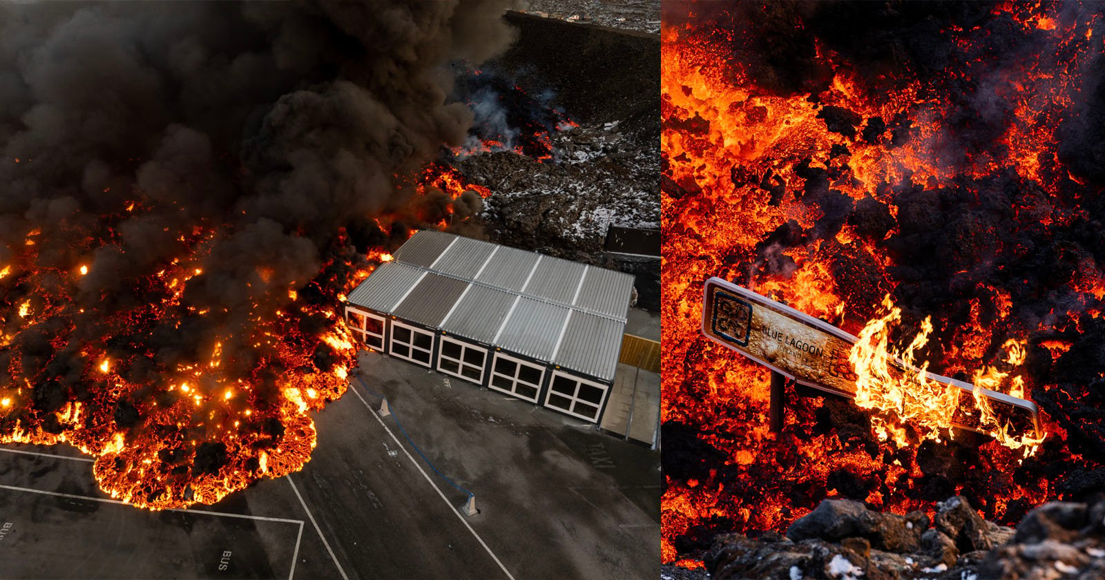 Photographer Captures Volcanic Lava Destroying Parts of Iceland’s Blue Lagoon