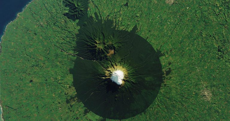 Satellite Photo Captures Sacred Volcano Surrounded by ‘Goblin Forest’