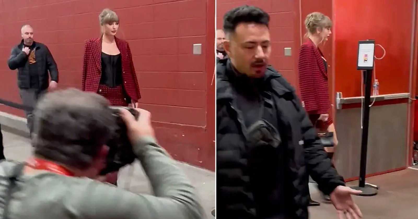 Taylor Swift’s Security Guard Yells at Photographers to Stand Up