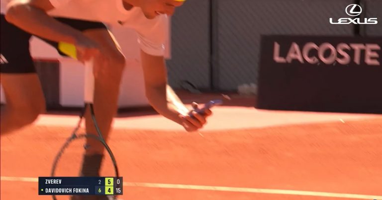 Tennis Player Zverev Takes Photo of Ball Mark During Game to Protest Electronic Line Call