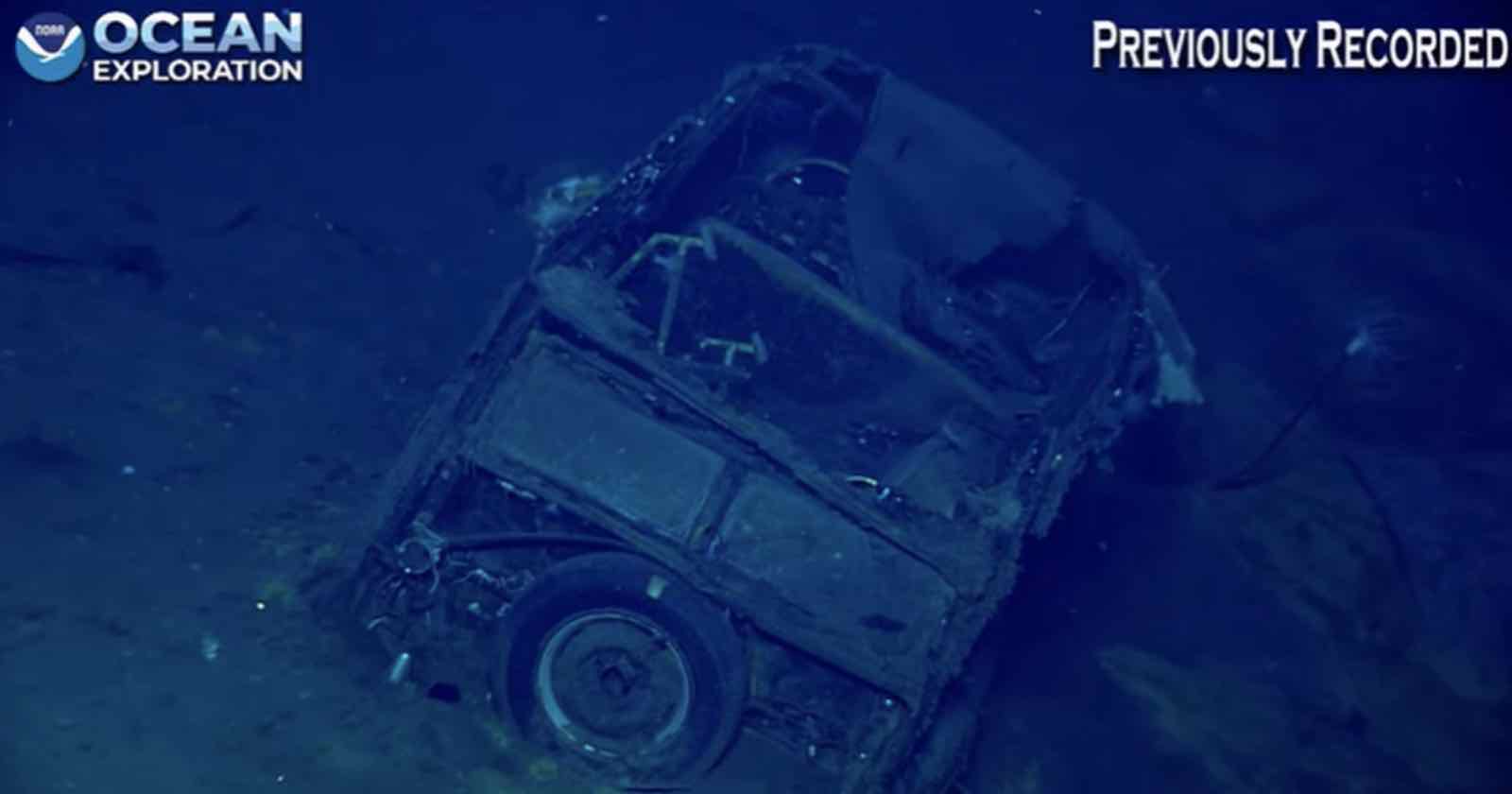Underwater Camera Finds Mysterious Car in Sunken World War II Ship Underwater Camera Finds Mysterious Car in Sunken World War II Ship