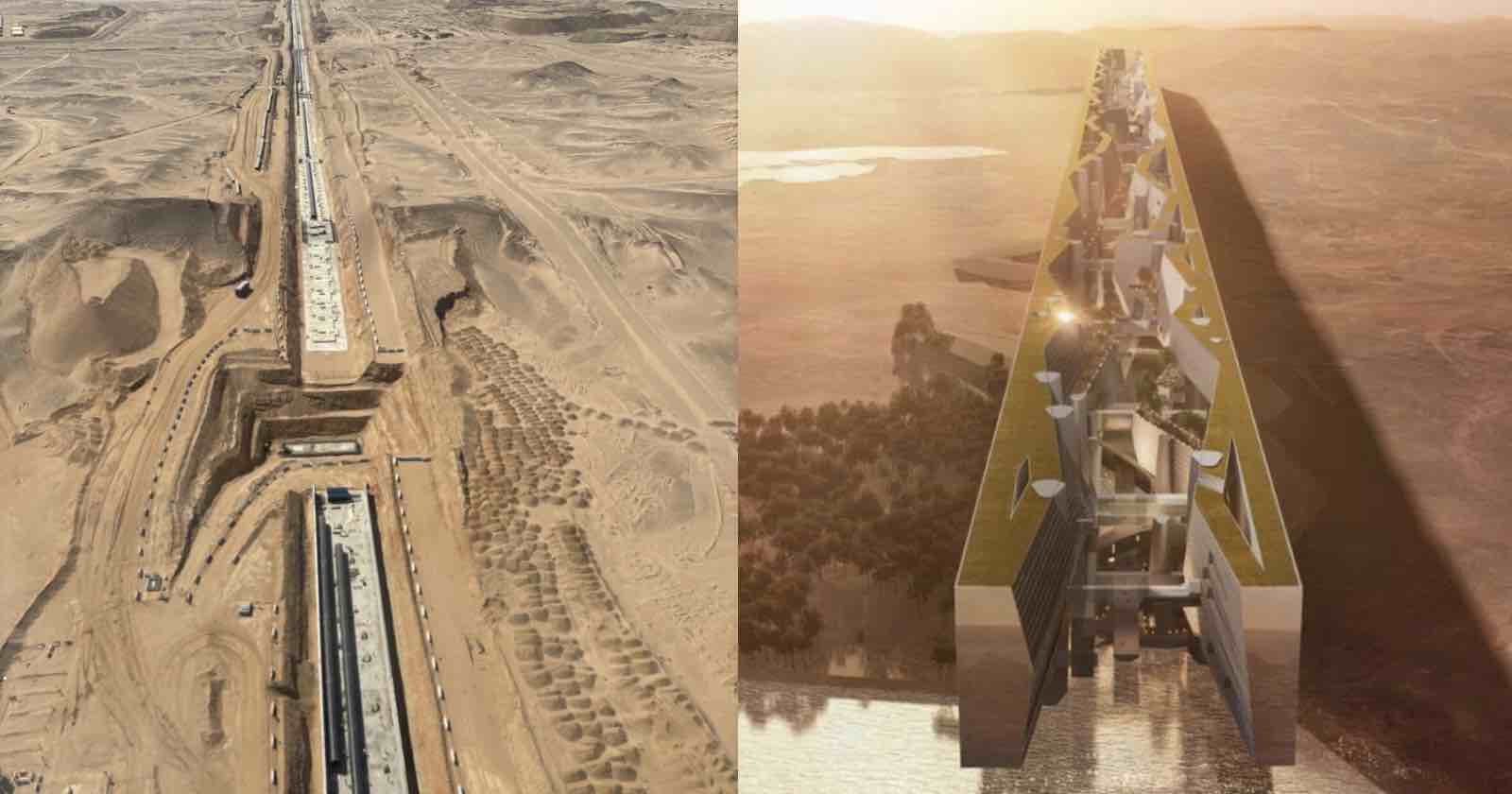 Aerial Images Show Progress of Futuristic Saudi City ‘The Line’ Aerial Images Show Progress of Futuristic Saudi City ‘The Line’