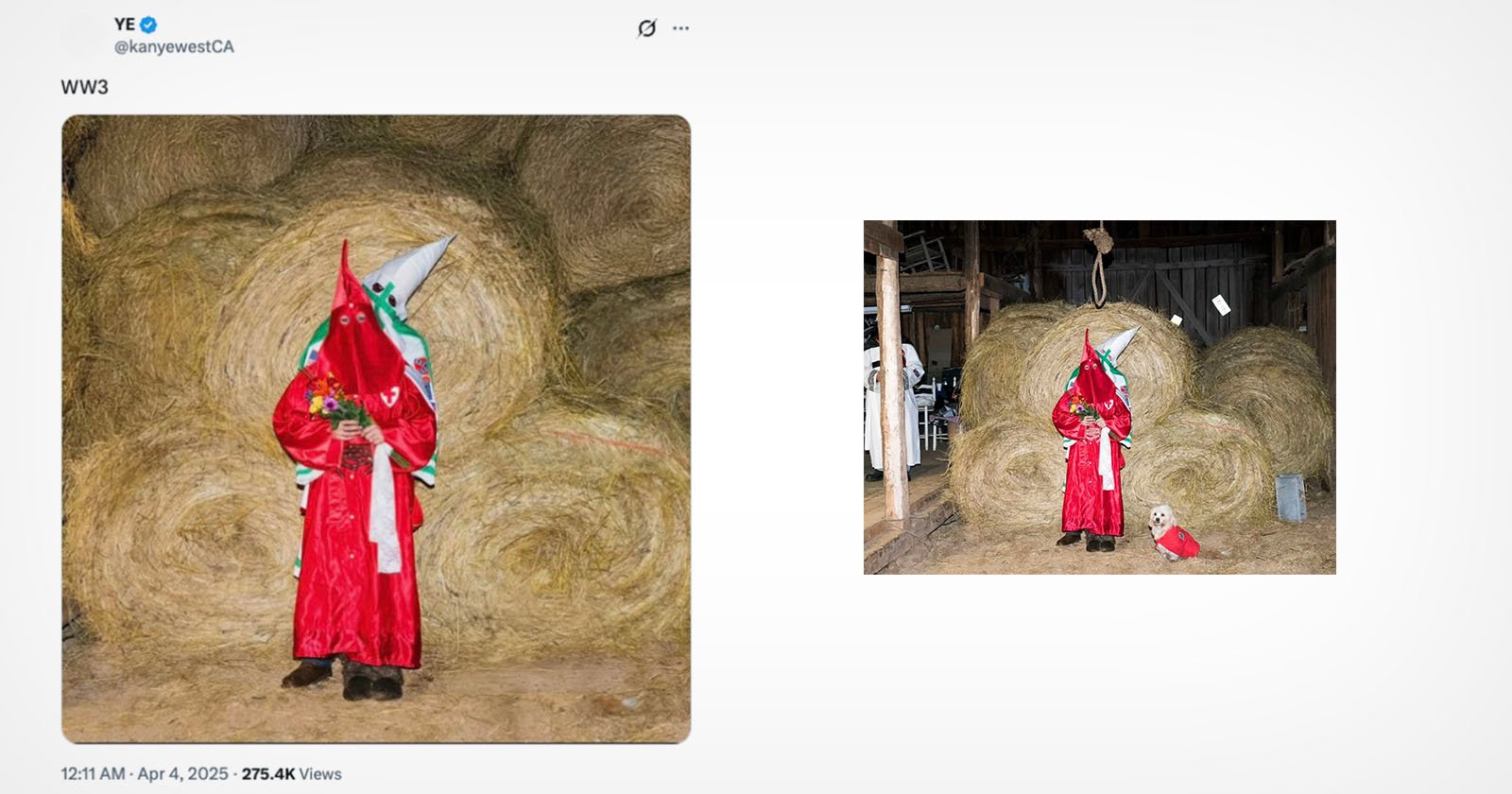 Photographer Says Kanye West Stole His KKK Photo for Album Cover Photographer Says Kanye West Stole His KKK Photo for Album Cover