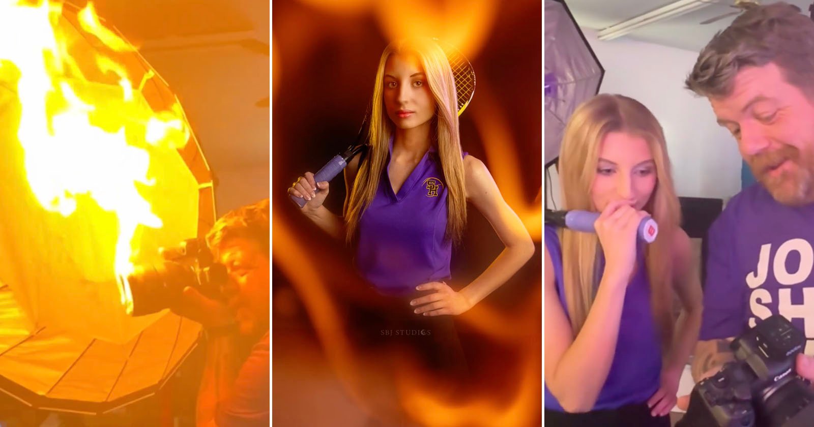 Photographer (Safely) Sets His Lens and Clients on Fire for Viral Portraits Photographer (Safely) Sets His Lens and Clients on Fire for Viral Portraits