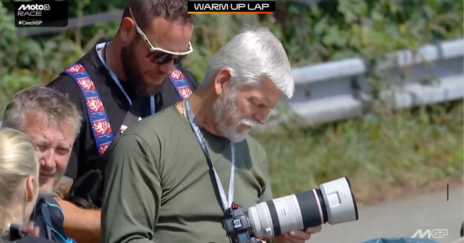 Czech President Turns Sports Photographer at Grand Prix