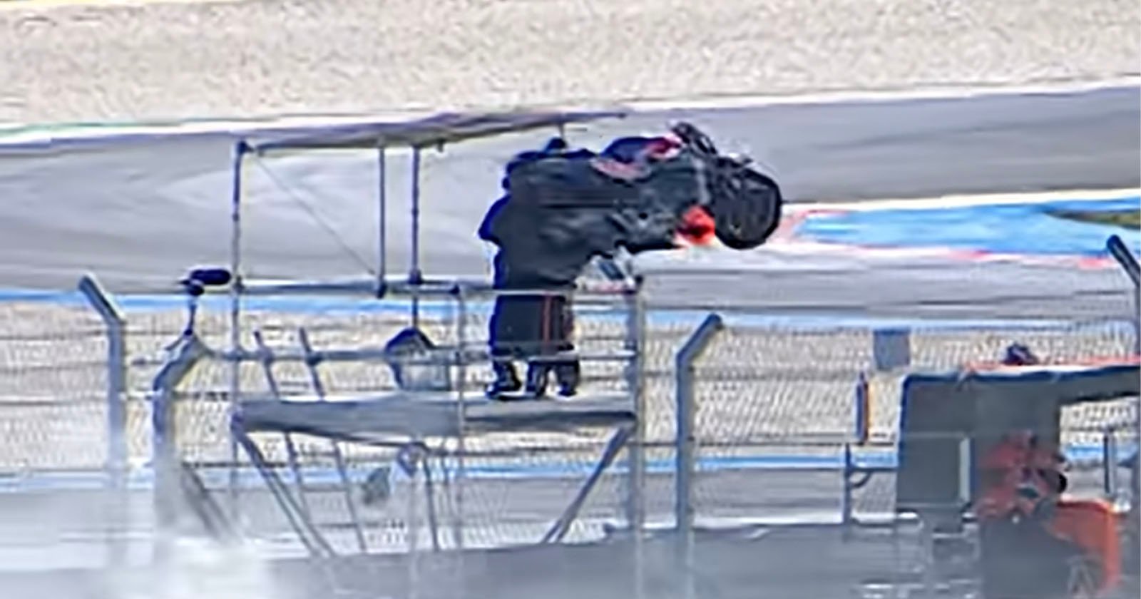 Terrifying Moment Motorcyle Almost Hits Cameraman During Race Terrifying Moment Motorcyle Almost Hits Cameraman During Race