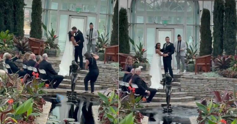 Wedding Photographer Falls into Pond, But Keeps on Shooting