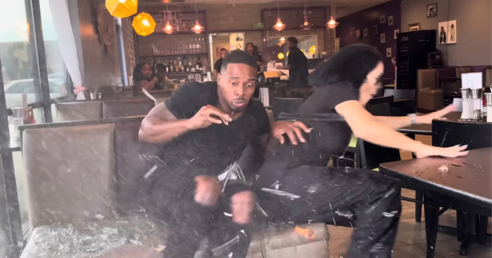 Food Influencers Hit by Car While Filming Inside Restaurant