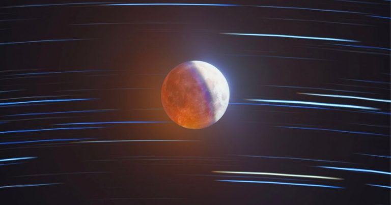 One-of-a-Kind Lunar Eclipse Photo Tracks the Moon Traveling in Front of the Stars