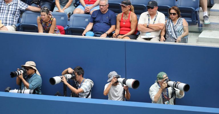 Basketball Player Landry Shamet Working as US Open Tennis Photographer