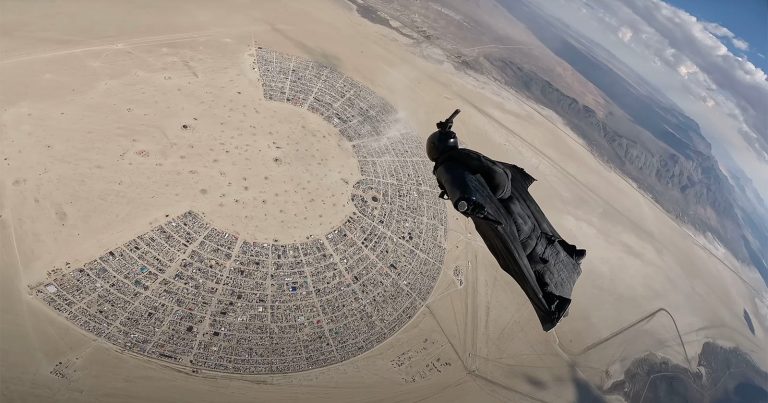 Daredevil Jumps Over Burning Man Festival in Spectacular Video