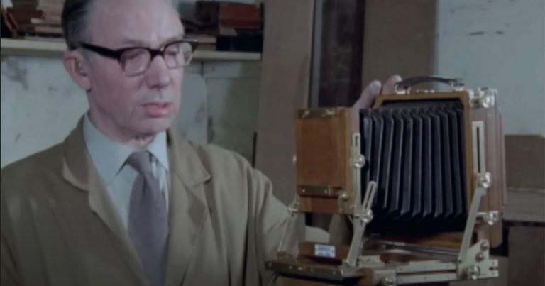 Archive Film Shows Eccentric Brit Crafting a Handmade Large Format Camera