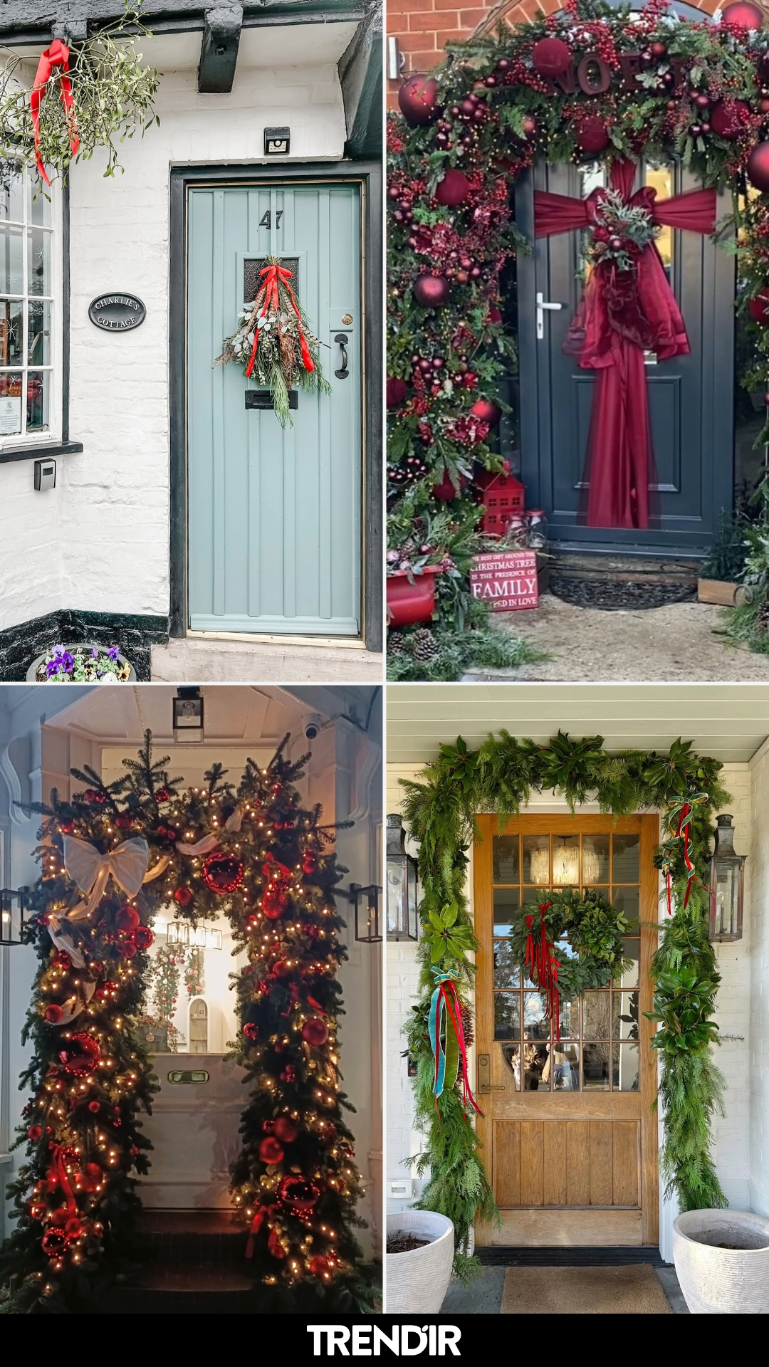 28 Christmas Door Decoration Ideas That’ll Make Your Front Porch the Star of the Street