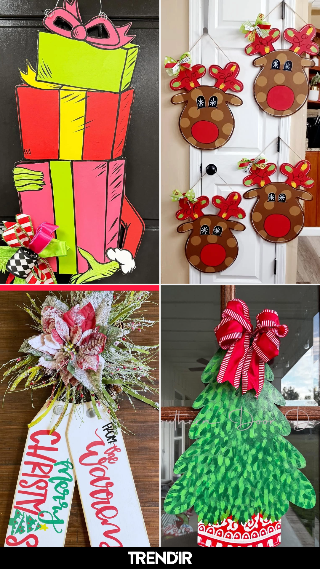 27 Christmas Door Hanger Ideas That Make Your Front Door the Star of the Street