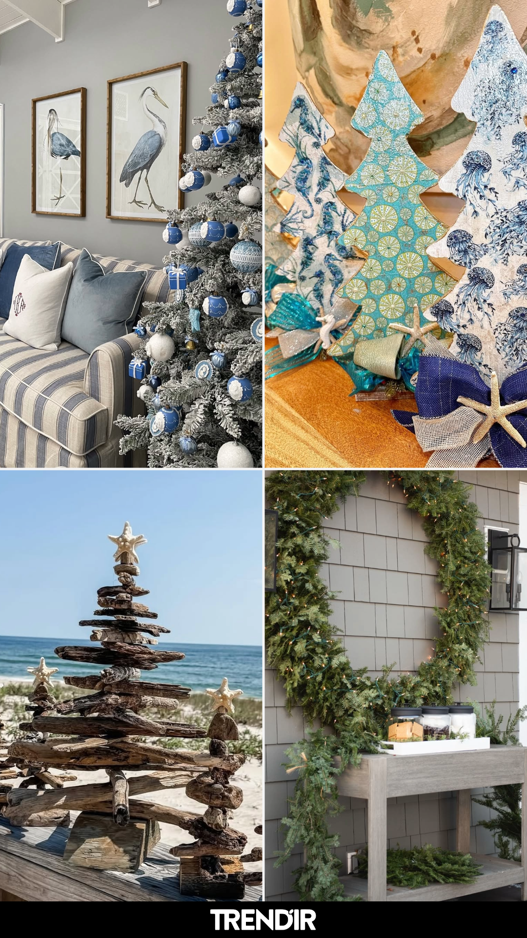 28 Coastal Christmas Decor Ideas That Prove Blue + White Are the New Red + Green