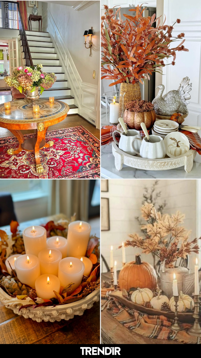 28 Thanksgiving Hall Table Centerpiece Ideas That Make Fall Start at the Front Door