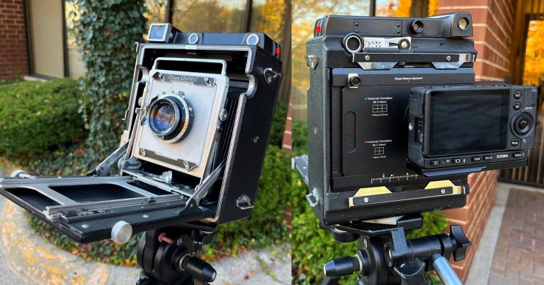This Adapter Turns an L-Mount Camera Into a Sliding 4×5 Digital Back