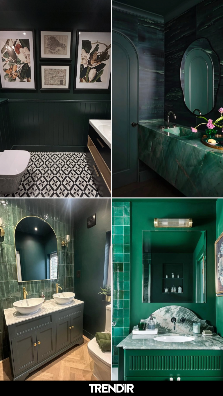 30 Dark Green Bathroom Ideas That Make Brass, Black, and Wood Look 10x Better