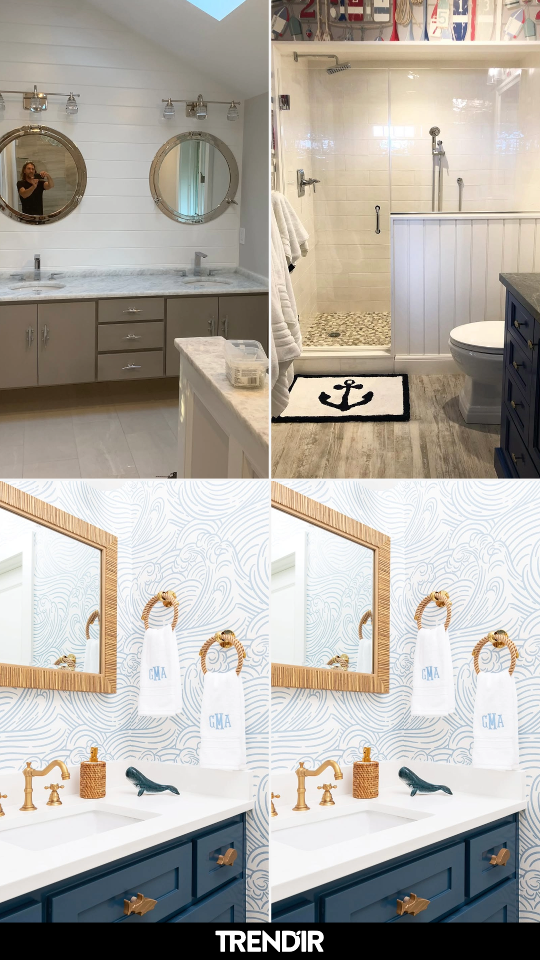 30 Nautical Bathroom Ideas That Make Wood, Rope, and Navy Look Surprisingly Luxurious