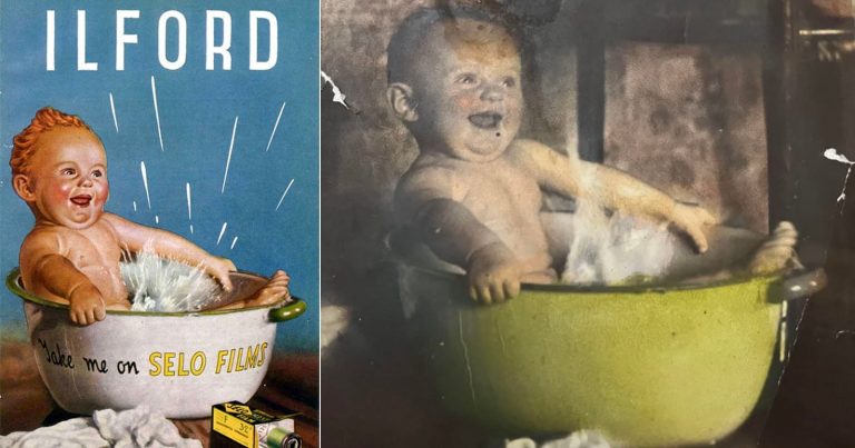 Redditor Accidentally Finds 1940s Ilford Film Ad Featuring His Grandmother’s Baby Photo