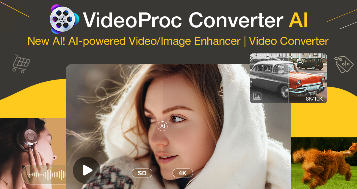 61% OFF VideoProc Converter AI: Annual Upgrades for AI Image/Video Enhancement for Photographers