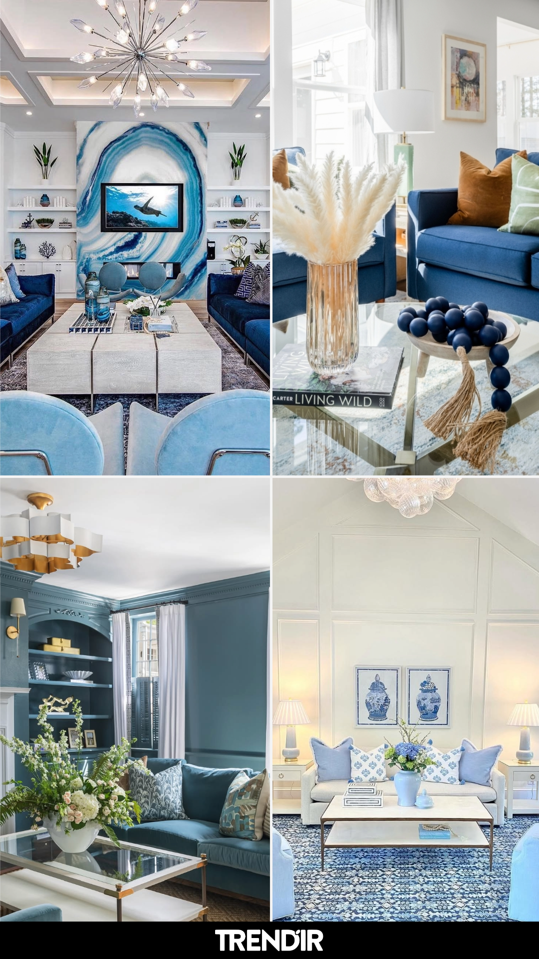25 Blue Living Room Ideas That Work Just as Well at Night as They Do During the Day