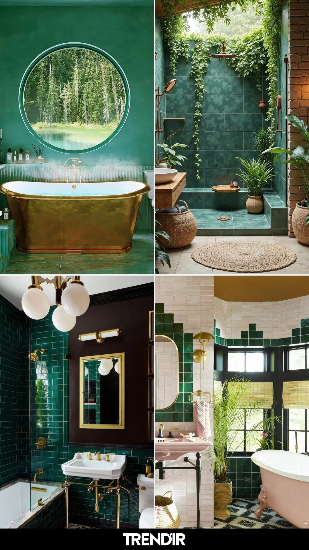 27 Green Bathroom Ideas That Make White Tiles Feel Like an Overused Shortcut