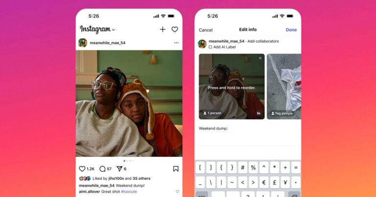 Photographers Can Now Reorder Their Pictures on an Instagram Carousel Post