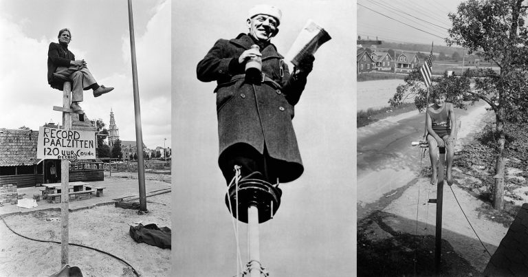 Historic Photos Show Wild Pole Sitting Craze From the 1920s